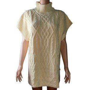 Violet Romance Buttermilk High Neck Cable Knit Top